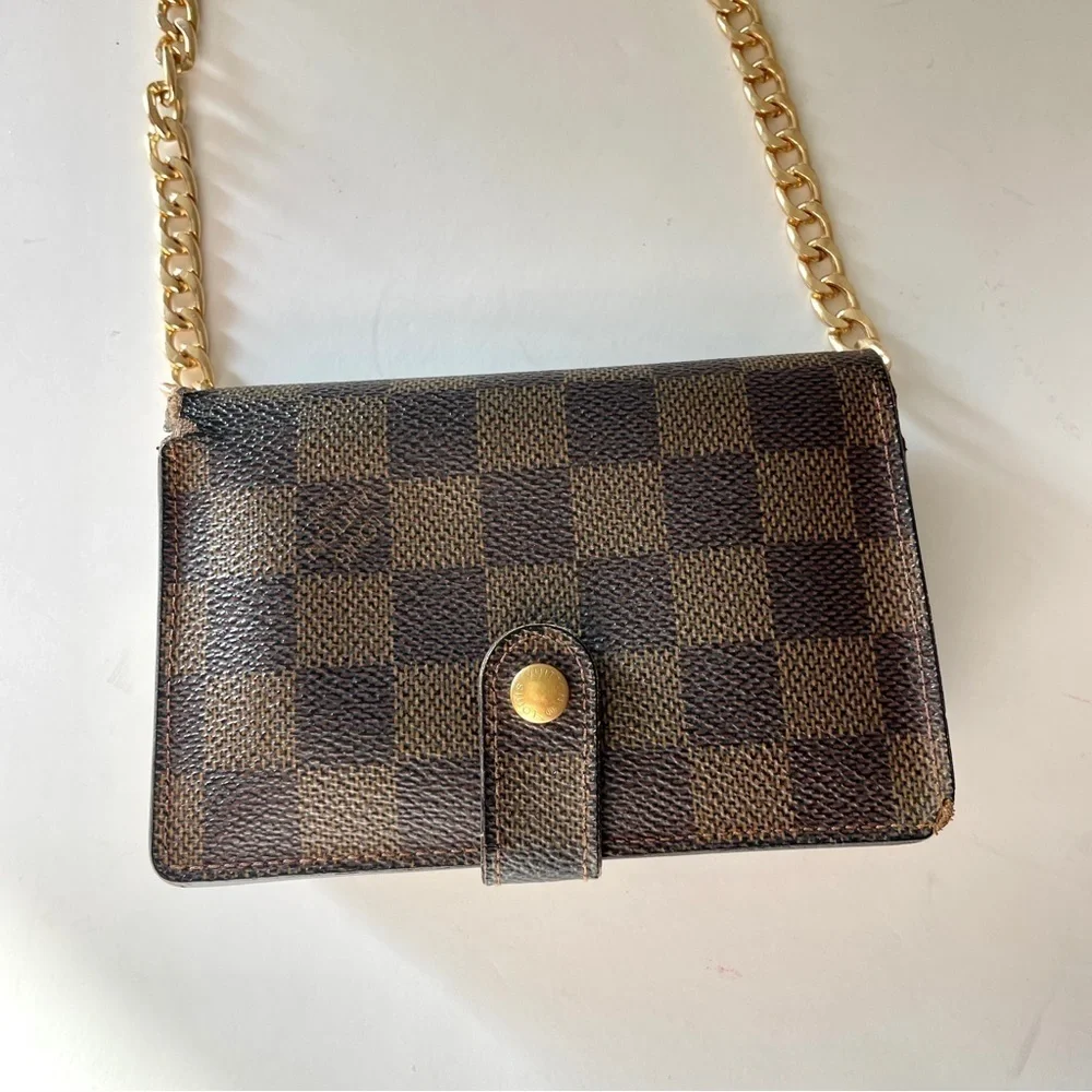 Louis Vuitton Brown Damier Porte-Monnaie Viennois Crossbody Wallet Purse